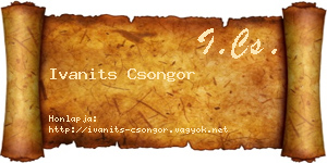 Ivanits Csongor névjegykártya
