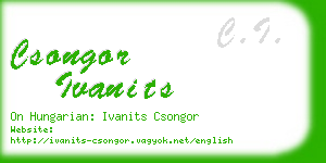 csongor ivanits business card